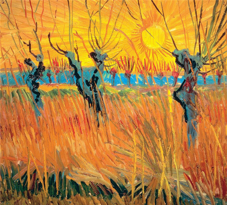 Willows at Sunset Van Gogh Oil Painting